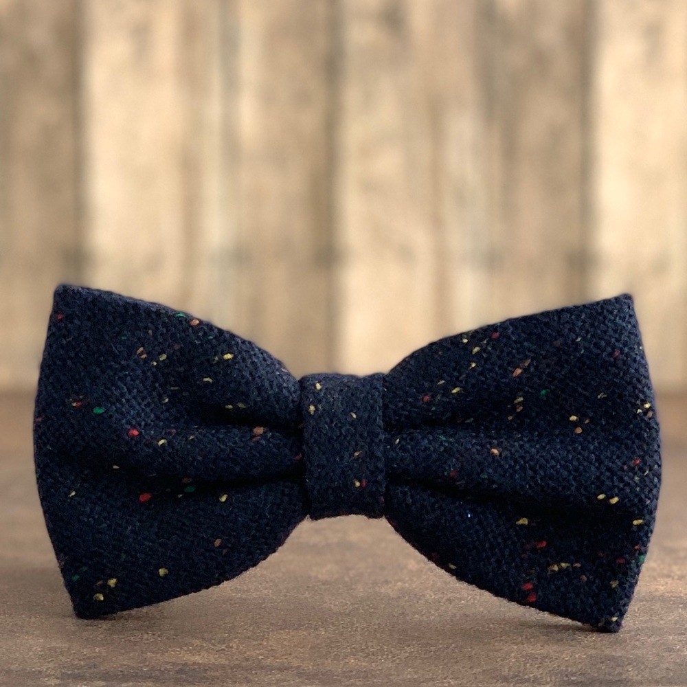 Men’s Navy Donegal Multicolor Tweed Bow Tie